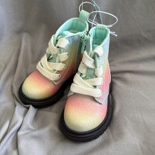 Cat  Jack Amaya Girls Spring Combat Boots - Pastel Shimmer - Toddler 5 - NEW