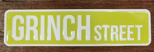 RARE!!! GRINCH STREET CHRISTMAS Decorative Green Metal Street Sign 20"x5" in - 第 1/11 張圖片