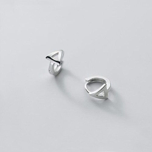 1 Pair 925 Sterling Silver Triangle Helix Tragus Piercing Small Hoop Earrings - Picture 1 of 10