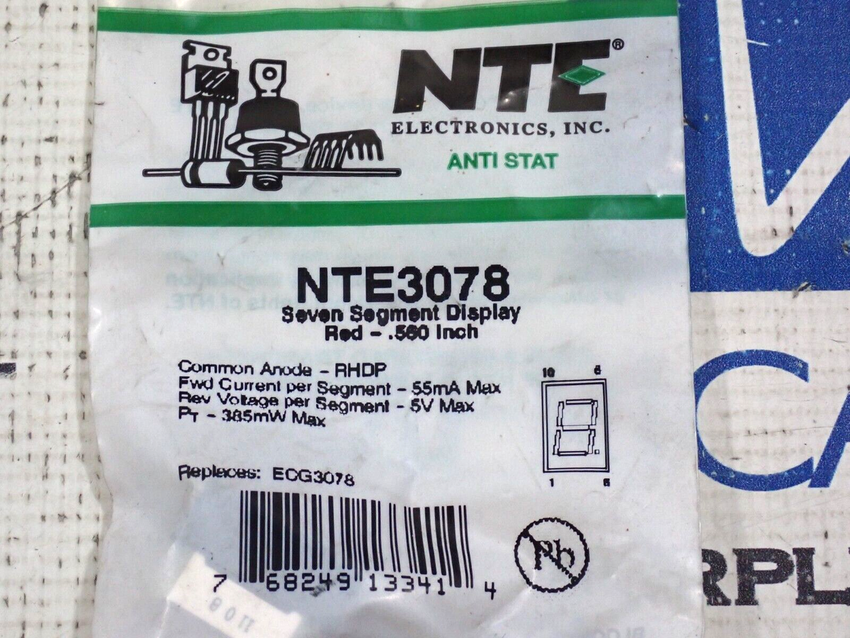 New NTE NTE3078 Red Seven Segment Display | eBay