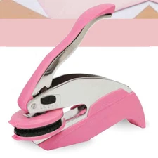 Pink Trodat Handheld Book Embosser - Custom Personal Library Stamp