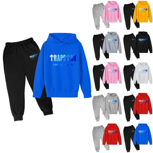 Niños Niños Chándales Dos Piezas Conjunto Suelto Sudadera con Capucha + Pantalones Correr Conjunto con Capucha NUEVO - Imagen 2 de 54