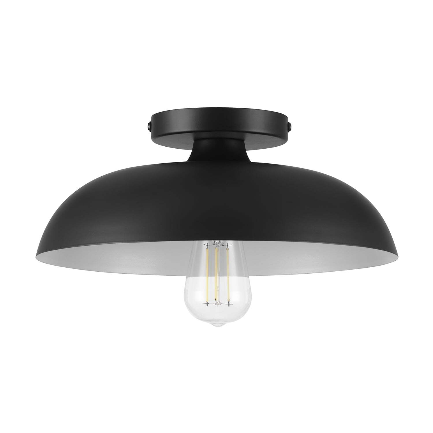 Better Homes & Gardens Contemporary 1-Light Flush Mount, Matte Black Finish
