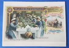 Postcard "HJ Heinz Company" Vtg Ad Repro 1900 Trade Card Women Bottling Pickles