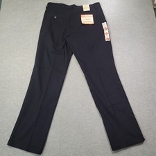 St Johns Bay Pants Men 32x32 Navy Stretch Classic Fit Easy Care Straight Leg NWT
