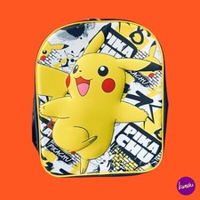 Image of 3D Pokémon Backpack Featuring Pikachu, Yellow and Black, One Size