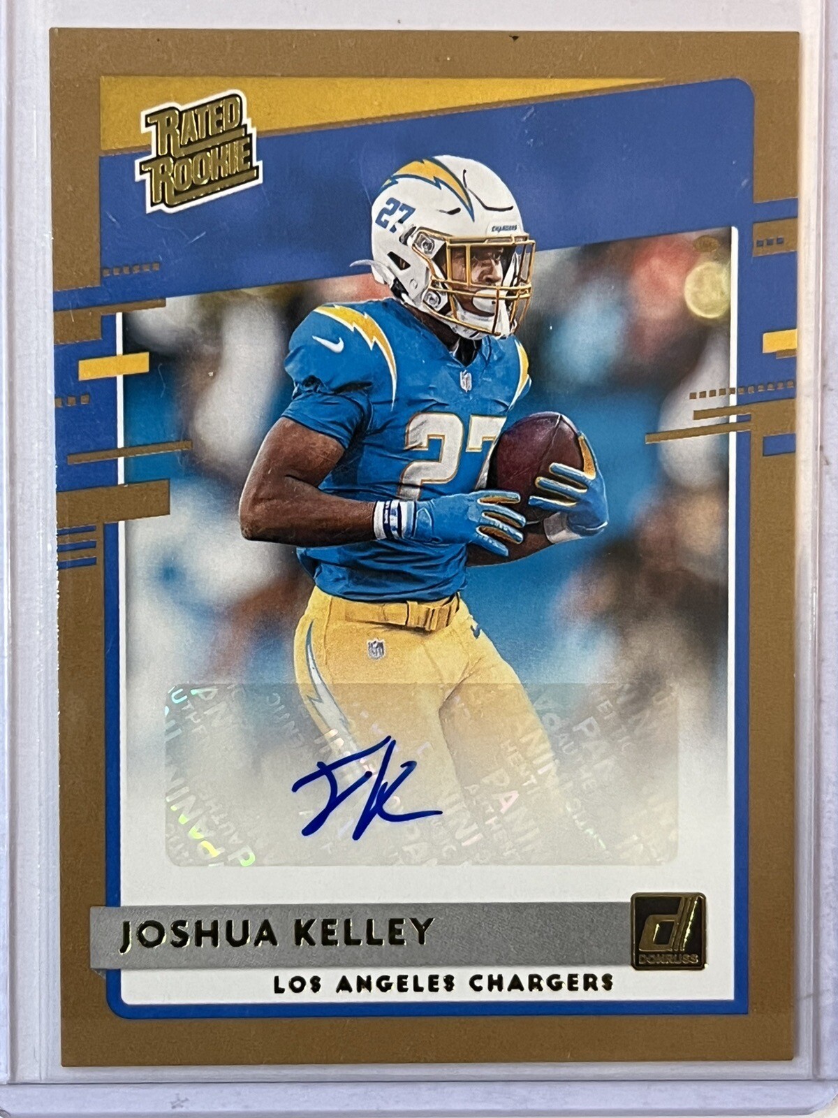 2020 Panini Donruss Joshua Kelley Rated Rookie Bronze Autographs #338 NM/Mint