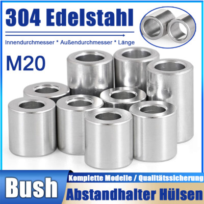 Distanzhülsen 304 Edelstahl M20 Abstandhalter Distanzbuchsen Distanzring Buchse