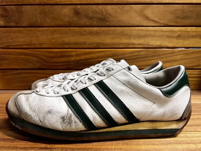 Vintage 70's adidas Country White Green Made in France without box Men  Us11.5