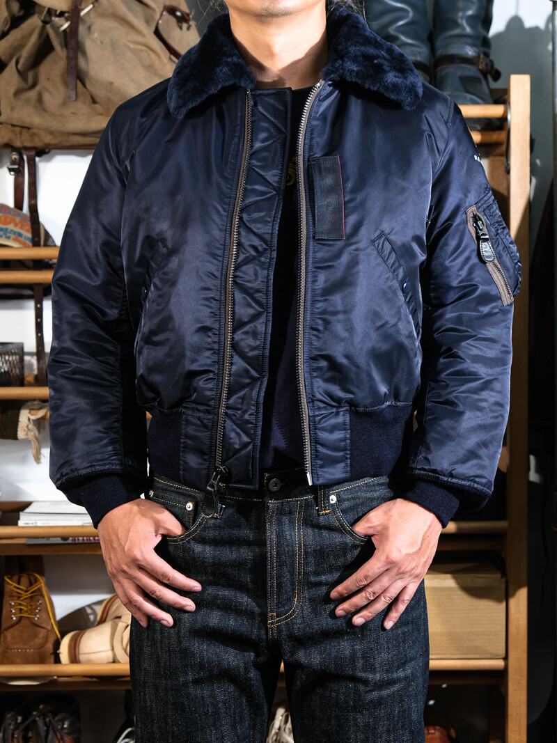 Simons Military Pilot B-15 Flight Jacket Wool Real Fur Collar