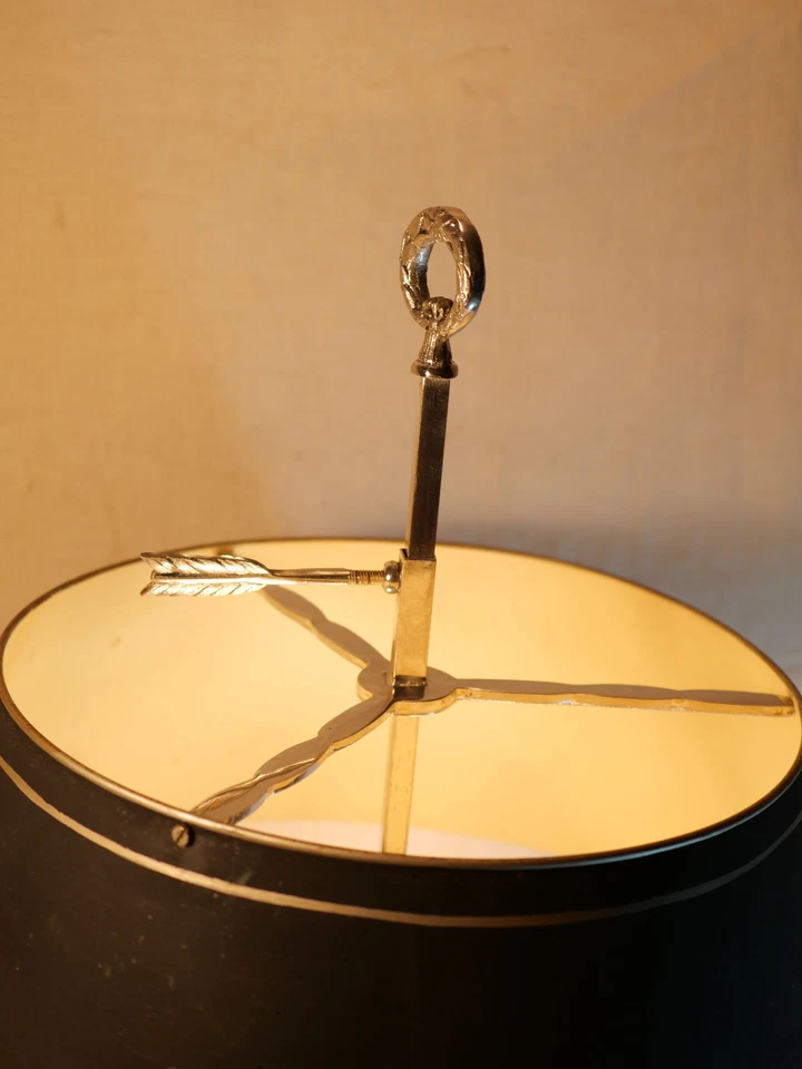 *** EMPIRE Lampe bouillotte électrique bronze argenté abat-jour tôle BLO24BOU001 - Photo 4/4