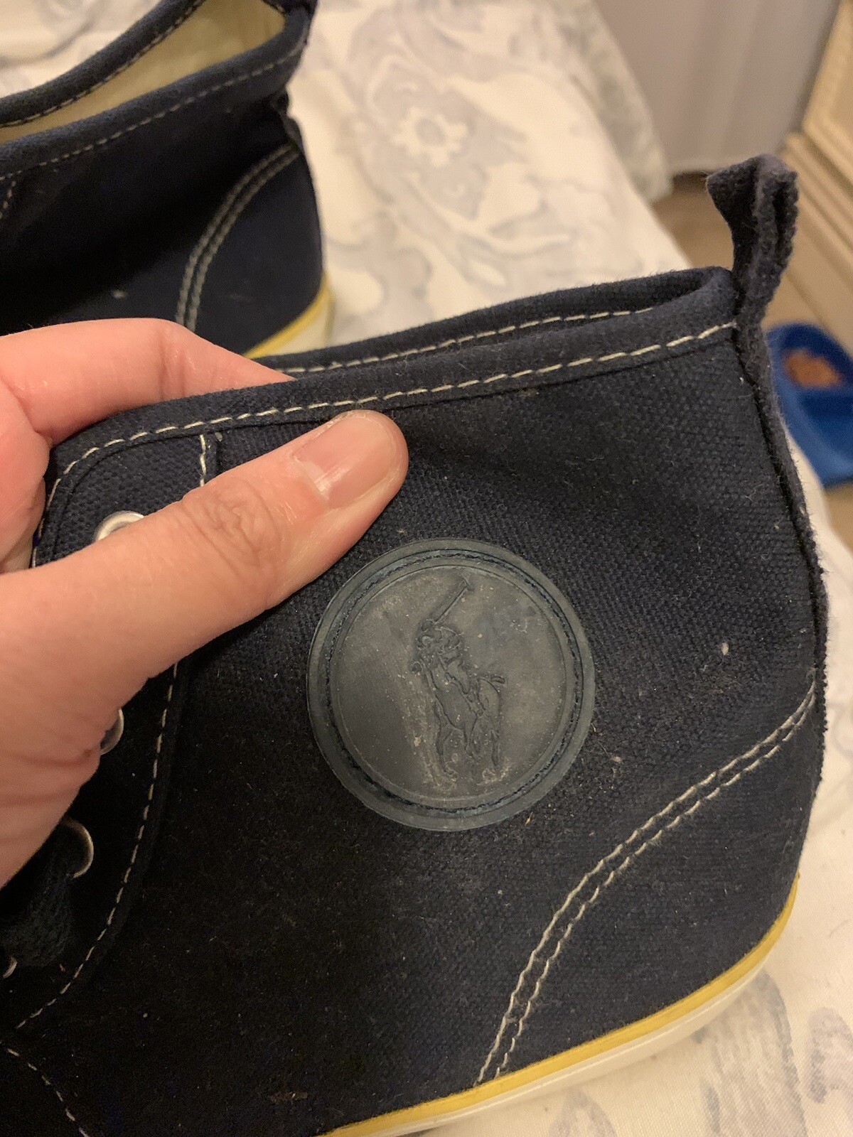 PONY Polo Ralph Lauren Sneakers Uomo Taglia 10 TOP IN TELA Delton High Top Usate