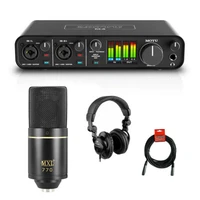 Motu M4 4x4 USB Audio Interface w/ MXL 770 Cardioid Mic, Headphone & XLR Cable
