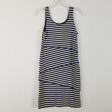 Ann Taylor loft sleeveless summer blue and white dress sz XXS Petite