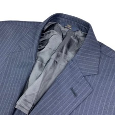 Brooks Brothers Fitzgerald Men  s Wool 2-Button Blazer/Jacket Navy Stripe   42 R