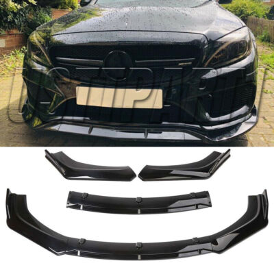 Front Bumper Lip Spoiler Splitter Body Kit For Benz W204 C180 C250 C300 Sport