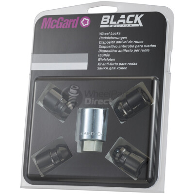 Schwarze McGard 24193SUB 1/2'' Sicherungsmuttern für Saab 900 [Mk1] 78-87 auf Originalfelgen