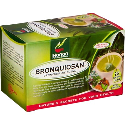 Bronchial Wellness 25 Teabags Bronquiosan for Respiratory Lung Health Blend Peru