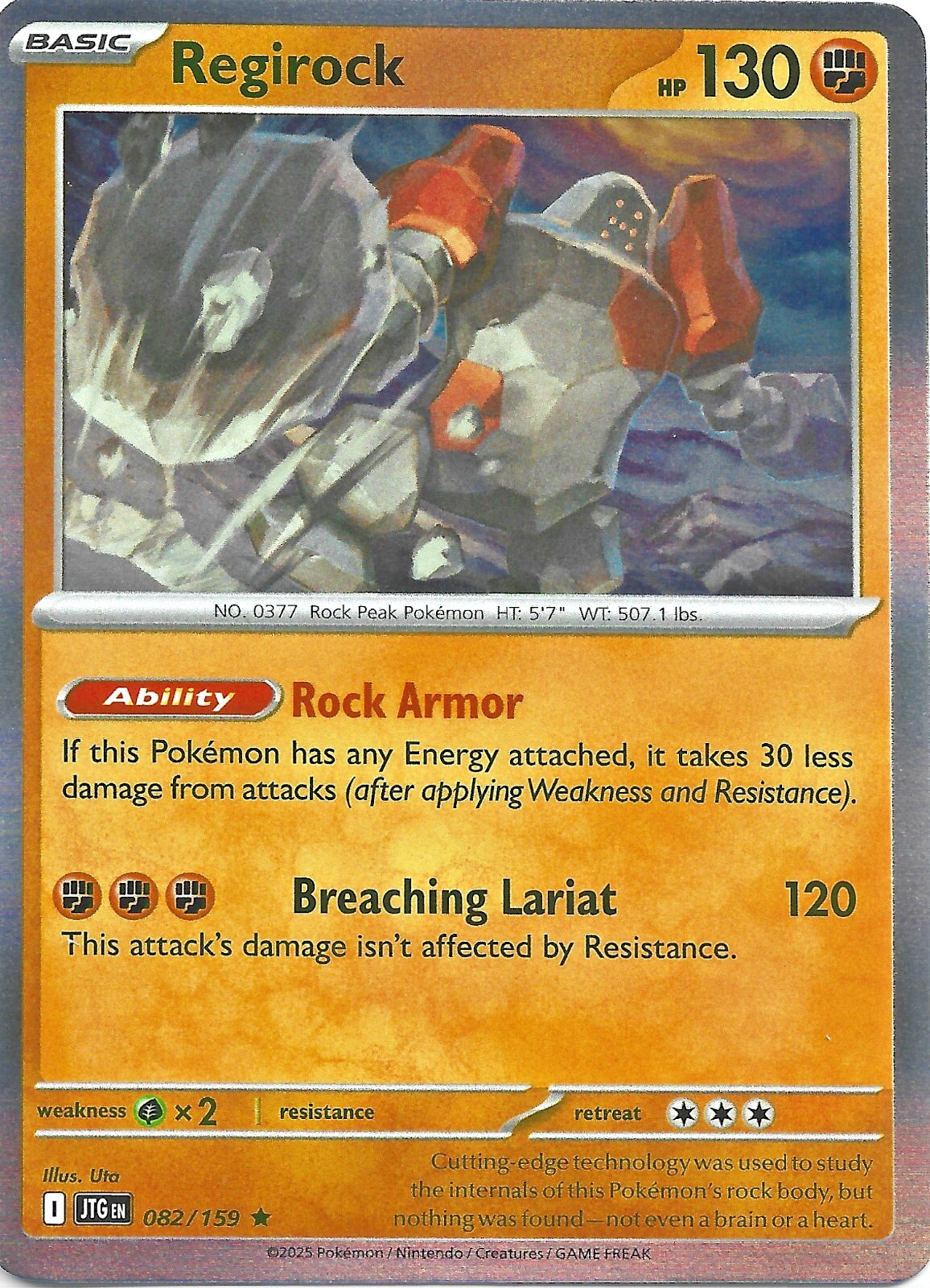 Pokemon Regirock (82/382) Journey Together NM HOLO