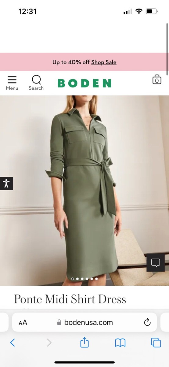 boden long sleeve midi shirt dress Boden Women's Alexa Cotton Midi Shirt Dress in Red