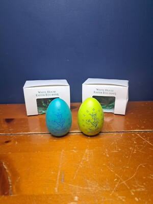 Set Two White House 2005 Easter Egg for White House Easter Egg Roll GWB Era