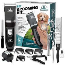 PET CLIPPERS Professional Heavy Duty Trimmer Thick Hair Dog Grooming Kit
