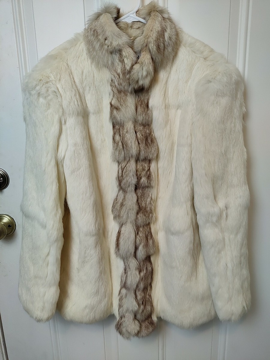 Split End Ltd Vintage Genuine Rabbit Fur Coat Jacket Women's