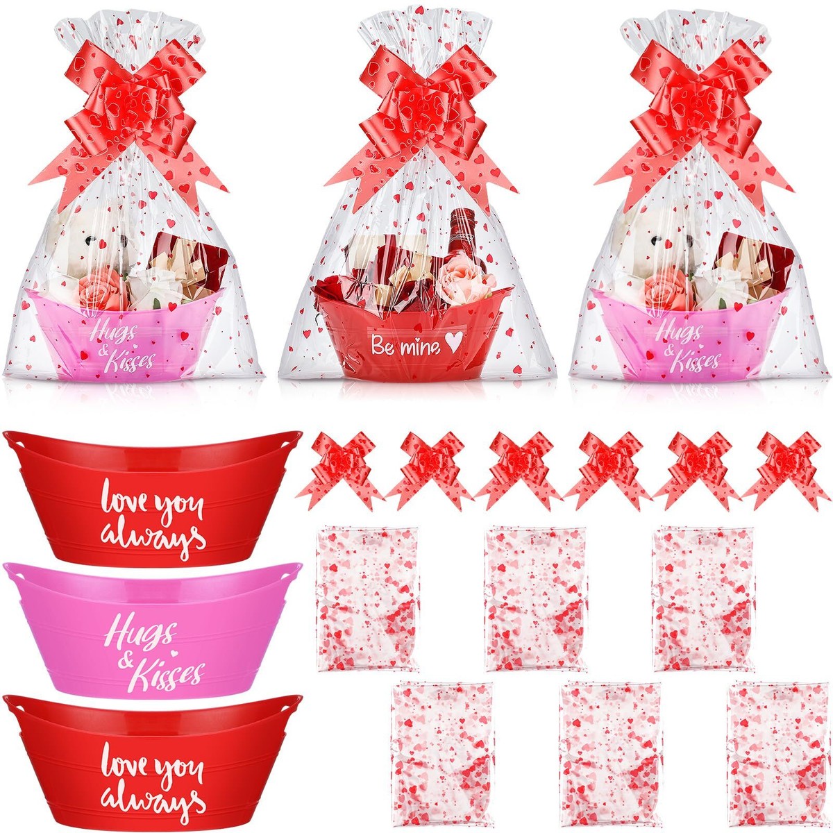 Valentines Day Baskets For Him 36 Pcs Valentines Day Baskets Gifts ...