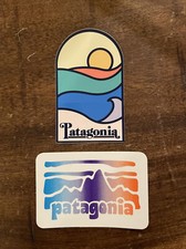 Patagonia Mountains And Ocean Sunset Stickers qty 2