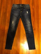 Vigoss Women’s Jeans Ripped Look Navy Cotton Blend Size Waist 28 Length 29 