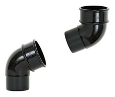 Gutter Swan Neck Down Pipe Rainwater Offset Bend Set 68mm Black for Drain Pipe