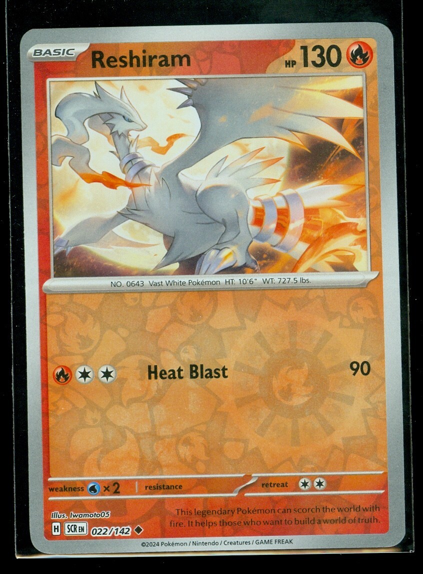 Pokemon RESHIRAM 022/142 - Stellar Crown - Rev Holo - - MINT