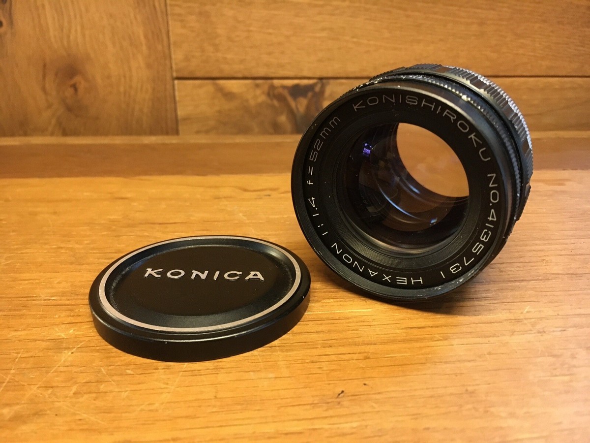 ★希少！美品★KONICA HEXANON 52mm F1.4 L39変換付き Rare KONICA F Mount : CLA Opt Near Mint* Hexanon 52mm F/1.4 Lens