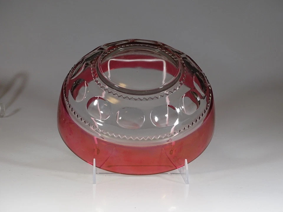 Vintage U.S. Glass Ruby Stained King's Crown Large Salad Bowl c.1955 - Image 4 of 4