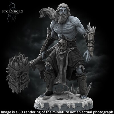 Frost Giant Miniature For DnD RPG Tabletop Games Gift For Painters and DMs