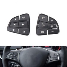 Pair L R Steering Wheel Switch Button Cover Black For Mercedes W176 W166 W292