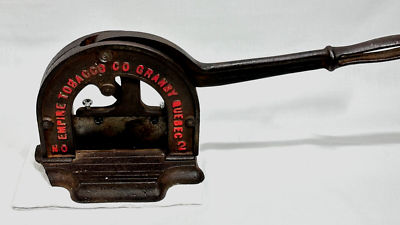 empire tobacco Empire Tobacco Granby Que Red Logo Cast Iron No 2 Tobacco Cigar Cutter  Antique