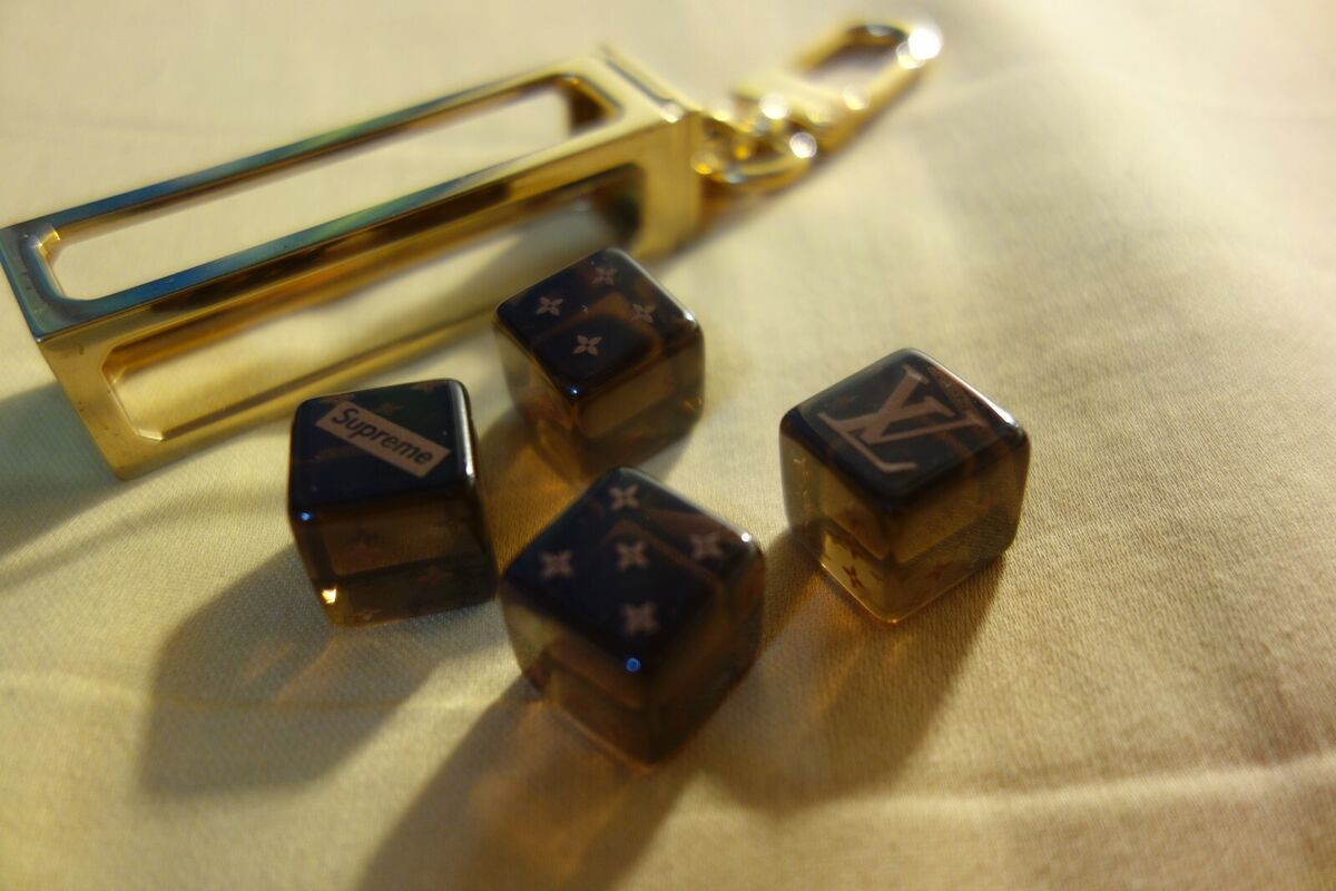 Louis Vuitton x Supreme Dice Key Chain Brass