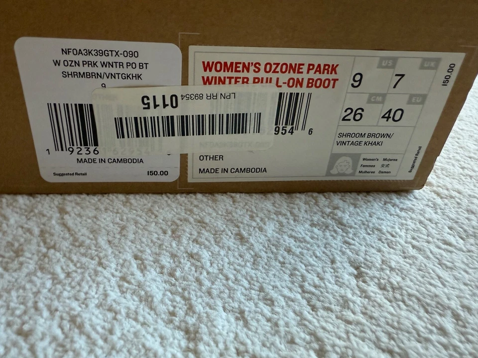 全新带盒女式 North Face Ozone Park Shroom 棕色 9 码。 — 第 2/4 张图片