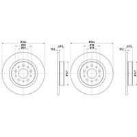 2X Hella Pagid Bremsscheiben Ø264Mm Hinten Passend FüR Fiat 500L Tipo 55717PRO