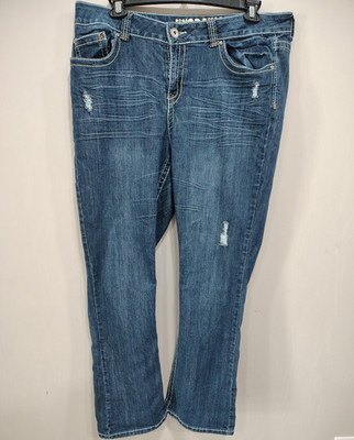 HYDRAULIC Women s Blue Denim Bootcut Jeans Slim Fit Stretch 5-Pocket 20W