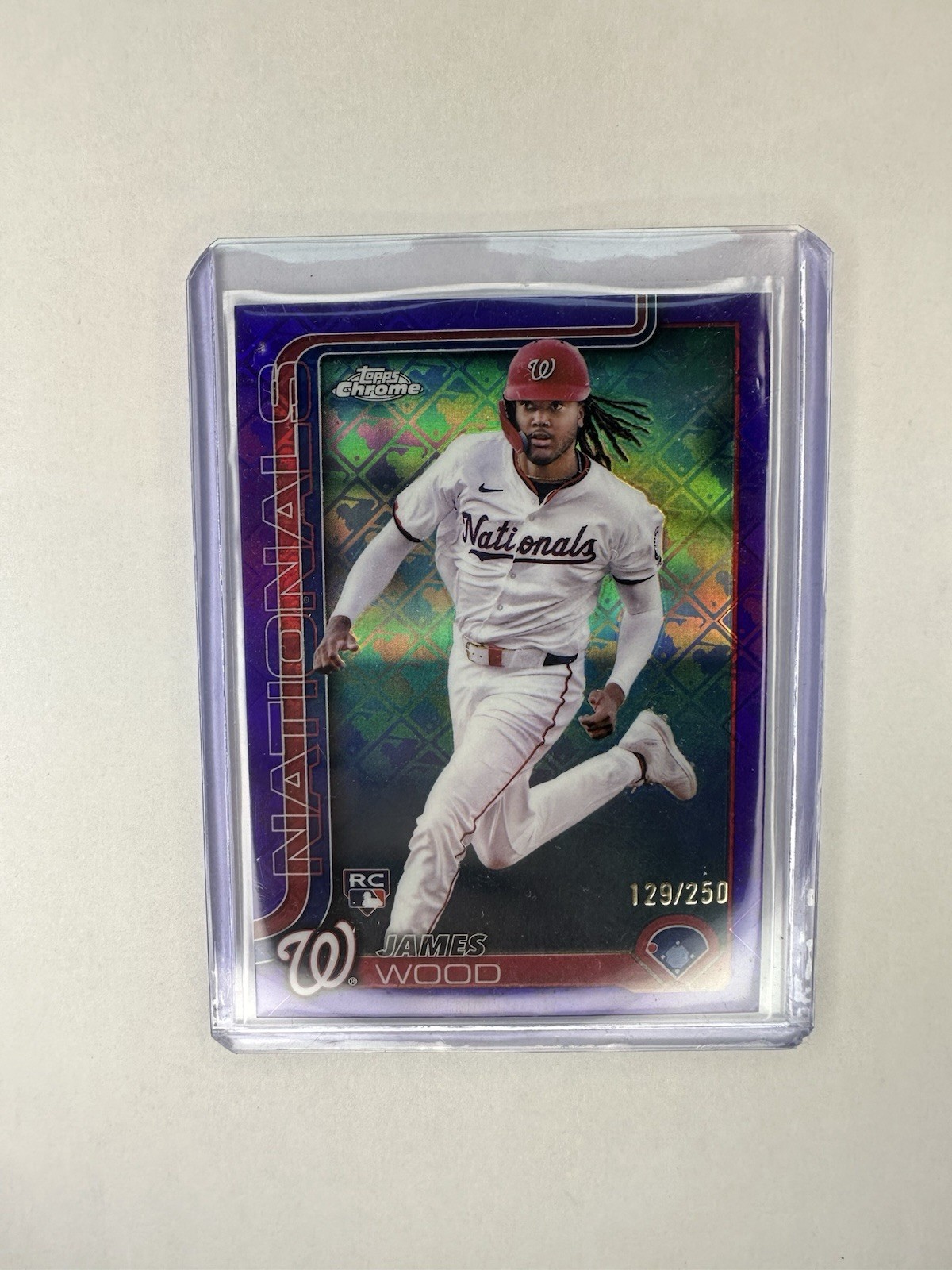2025 Topps Chrome - James Wood #132 Purple Refractor 129/250 (RC)