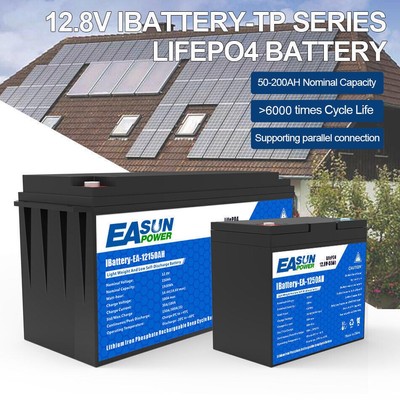 Easun 12/24V 100Ah/200AH Lithium Batterie LiFePO4 Akku Solarbatterie Solaranlage
