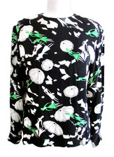 Vintage 80's Christian Dior Silk Print Womens Blouse-4