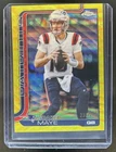 2025 Topps Chrome Drake Maye Yellow Wave Refractor #/275 Patriots