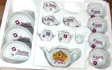 Barbie Miniature Porcelain Tea Set With Original Styrofoam Packaging 14-Pieces
