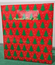 Vtg. NEW Christmas Card List Small Notebook-44 Pages 6-Ring Binder