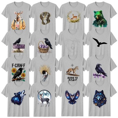 Aquarell Wildtiere Vogel T-Shirt Hirsch Tierliebhaber Geschenk