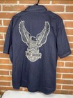 Harley Davidson XL Genuine Motor Clothes Embroidered Eagle Garage Shirt Biker