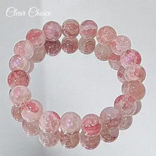 New Chinese Vintage Ethnic Style Beaded Agate Bracelet Pink Glaze Bracelet